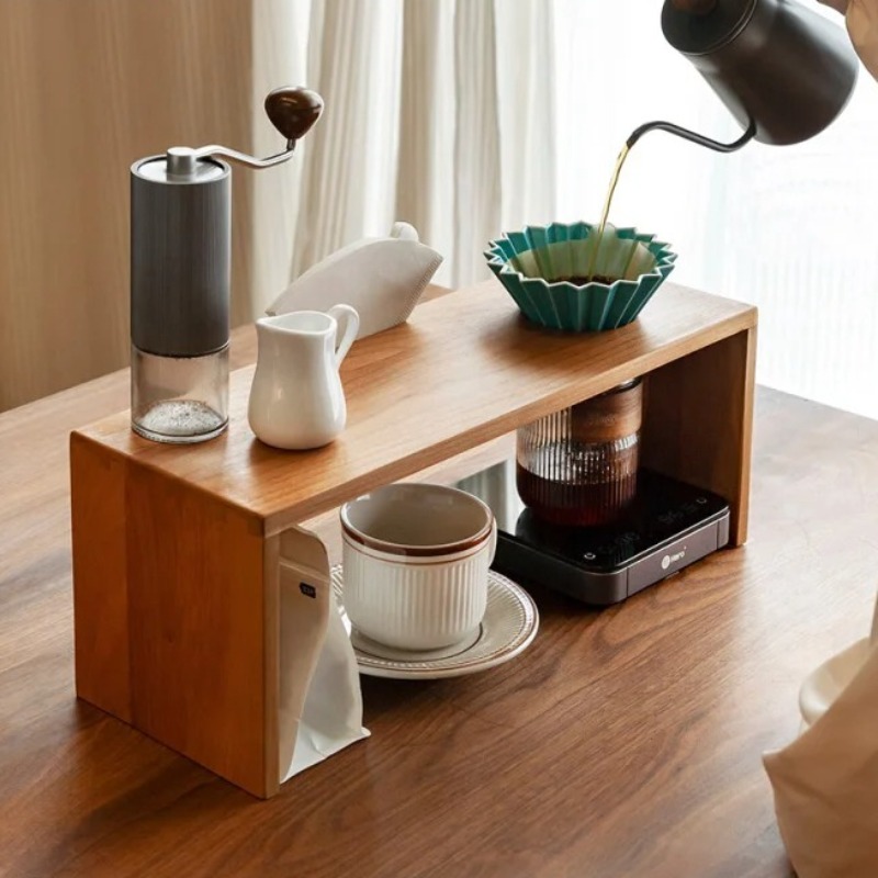 無垢材コーヒードリップステーションオーガナイザー ポアオーバ - Tea Coffee Set Up のレビューと価格