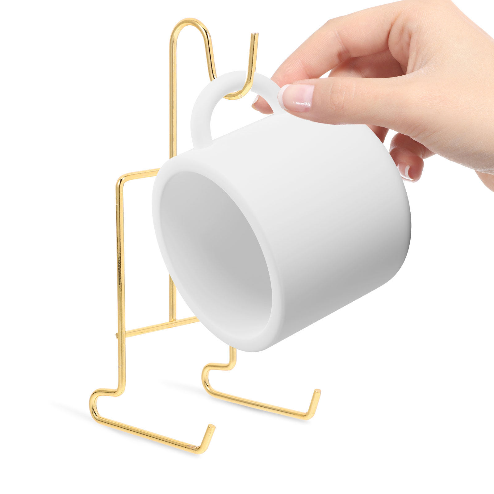 6個入りティーカップディスプレイスタンド メタルゴールド テ - Mug Tea Coffee のレビューと価格