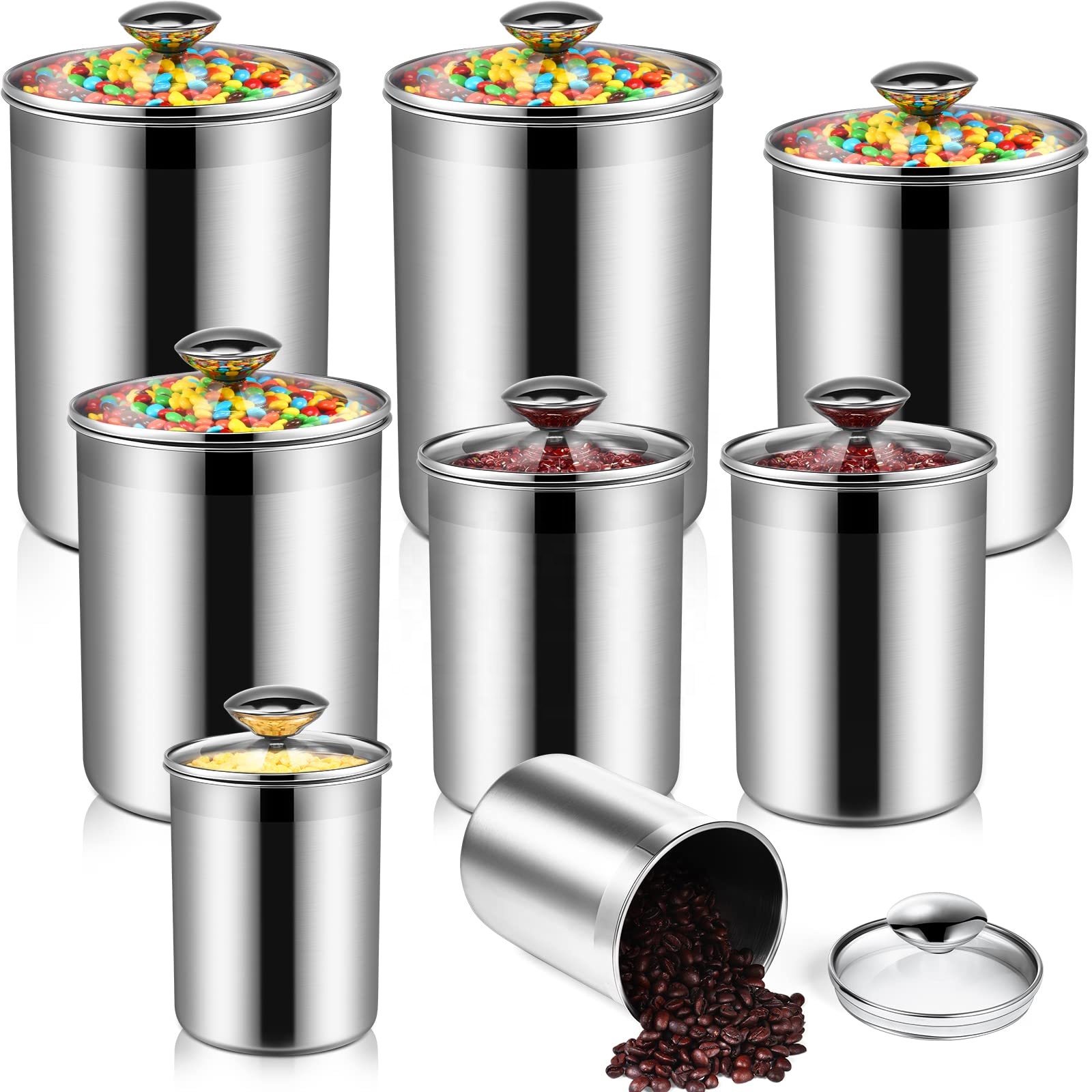 食品保存容器 茶葉 コーヒー 砂糖 小麦粉 密閉 キッチン  - Coffee Tea And Sugar Canisters のレビューと価格