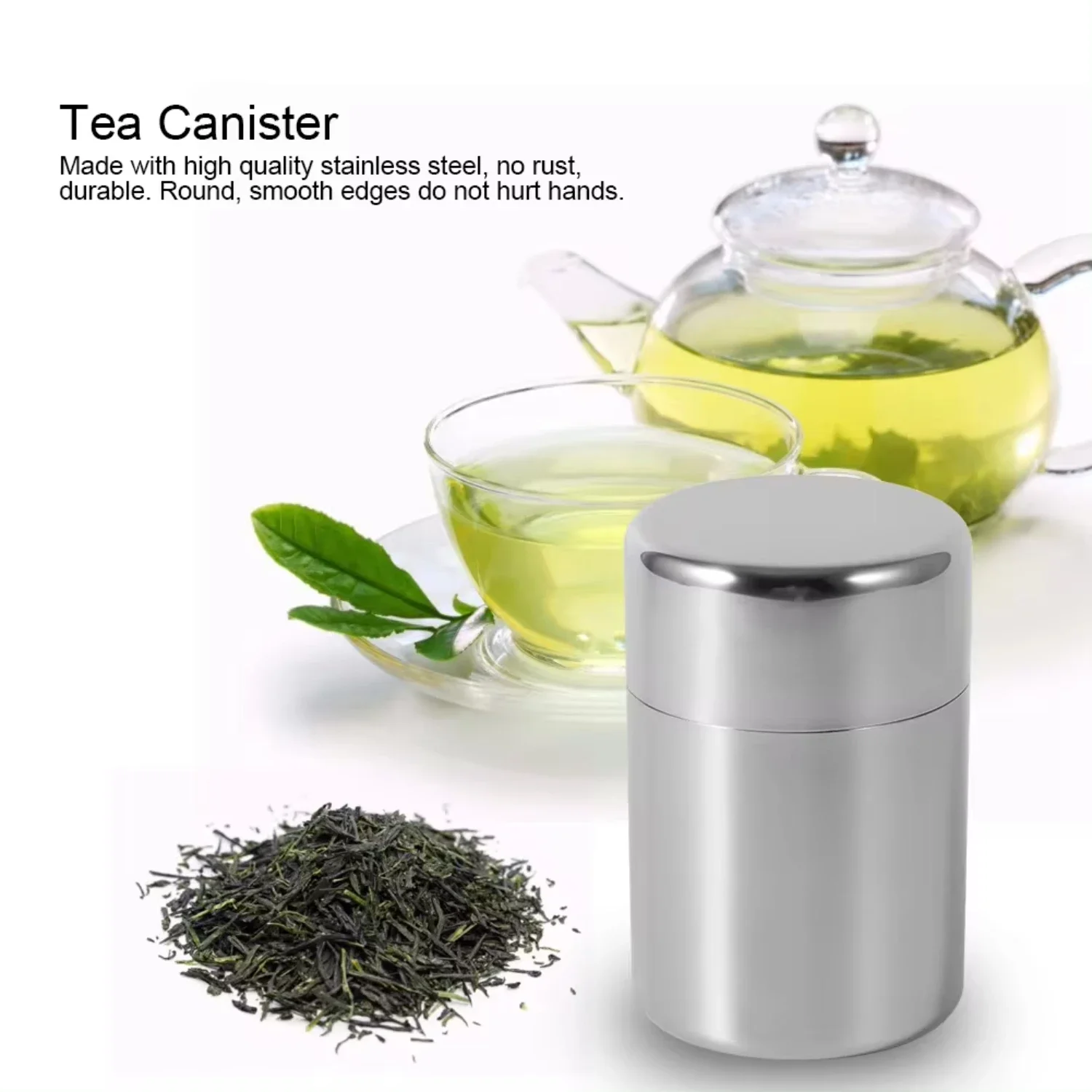 ステンレス製茶葉缶キャニスター容器 家庭用キッチンキャニスタ - Coffee Tea And Sugar Canisters のレビューと価格