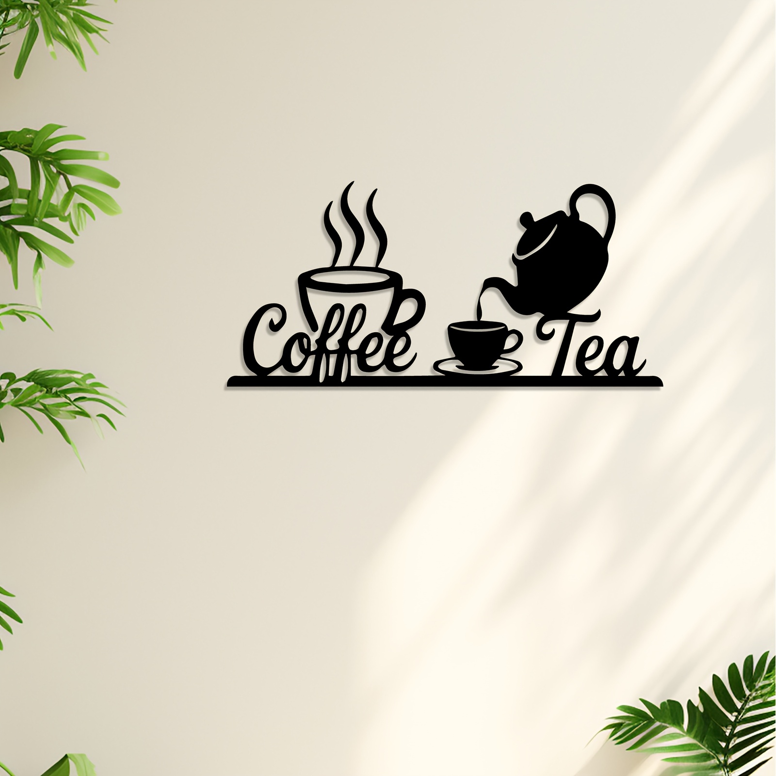 素朴なメタル製コーヒー＆ティーウォールアートサイン1個 -  - Coffee Tea Press のレビューと価格