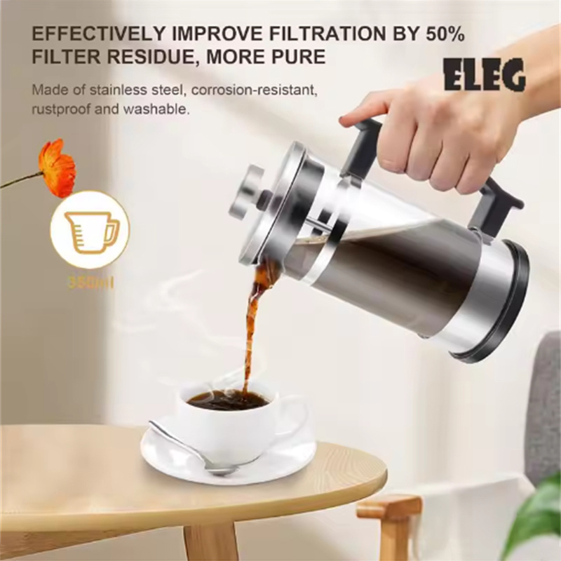 コーヒーフレンチプレスポットフィルター付き高ホウケイ酸ガラス - Coffee Tea Press のレビューと価格